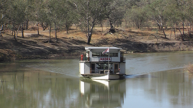 MS Jandra auf dem Darling River bei Bourke